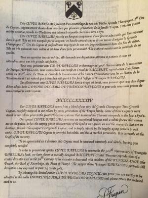 Preview: Cognac Frapin Cuvee Rabelais (2. edition)